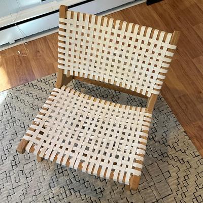 Sale Photo Thumbnail #6: This stylish and comfortable woven accent chairs, combines natural wood with a sleek, white woven seat and back rest perfect for adding a contemporary touch to any room. It's minimalist designs, dirty frame, and earthy tunes. Make it versatile enough to c