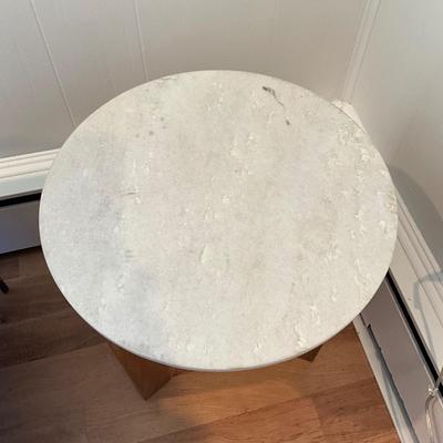 104 cb2 Round Quartz End Table
