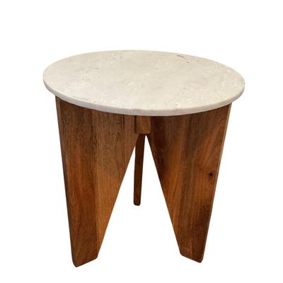 104 cb2 Round Quartz End Table