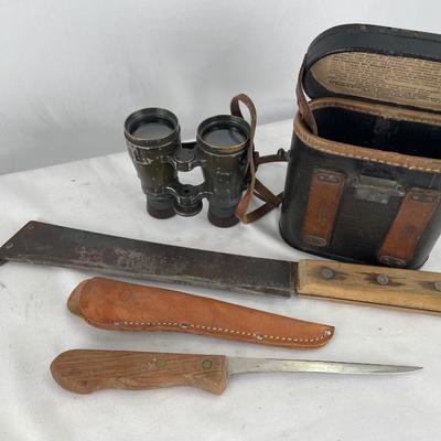 Rodenstock German Binoculars & 2 knives