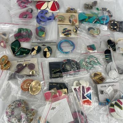 Vintage bright 80s style earrings