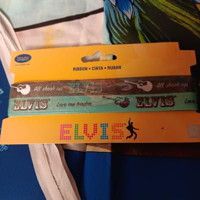 ELVIS PRESLEY SEWING MATERIAL AND RIBBON