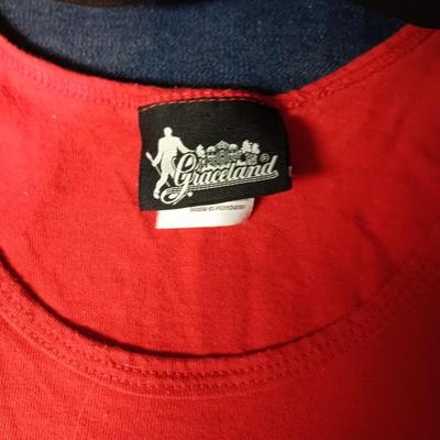 ELVIS PRESLEY HARD ROCK CAFE T-SHIRT & GRACELAND MUSCLE SHIRT BOTH LARGE