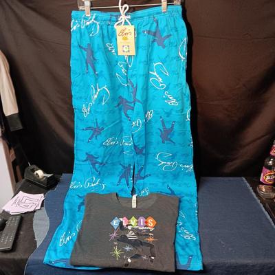 NEW ELVIS LOUNGE PANTS AND T-SHIRT LARGE