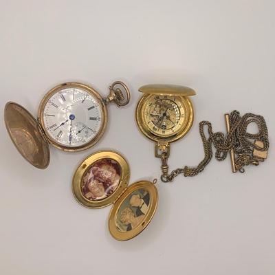 Waltham & Colibri Pocket Watches with a Locket (ST-HS)