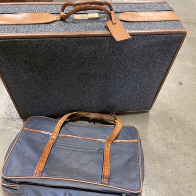 Hartman tweed suitcase and vintage duffle bag