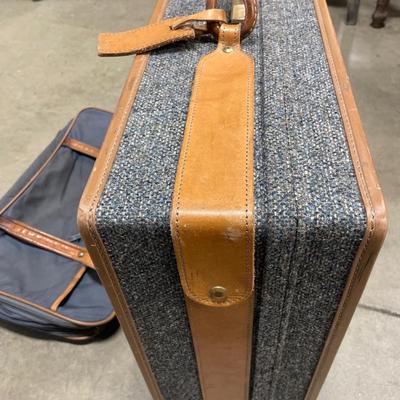Hartman tweed suitcase and vintage duffle bag