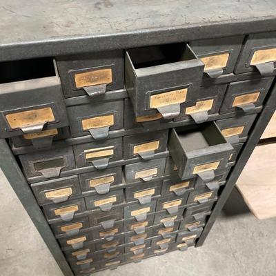 Vintage 50 drawer metal organizer