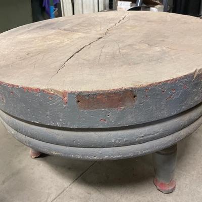 34” around drum table butcher block