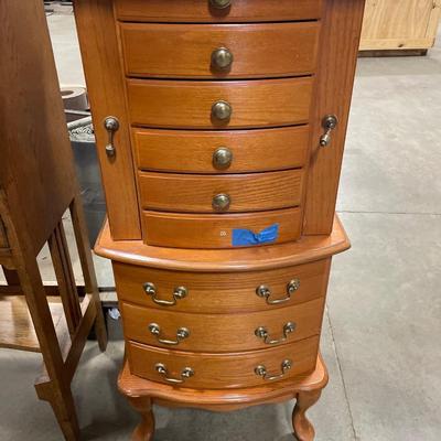 42” tall wood jewelry cabinet