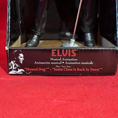 ELVIS PRESLEY MUSICAL FIGURE AND 2 ORNAMENTS