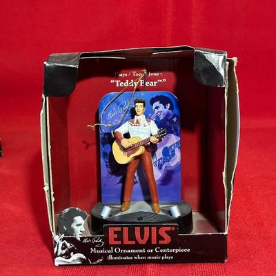 2 MUSICAL ELVIS ORNAMENTS