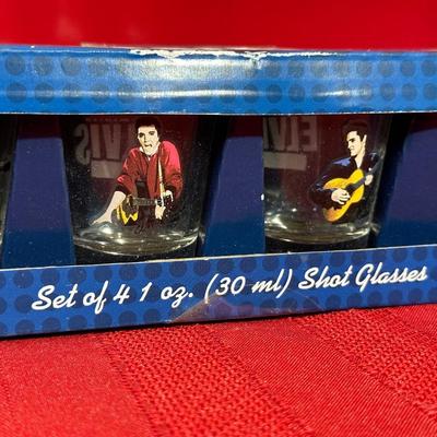 TWO BOXES OF 4 ELVIS SHOT GLASSES