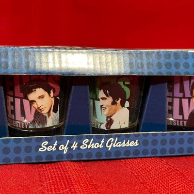 TWO BOXES OF 4 ELVIS SHOT GLASSES