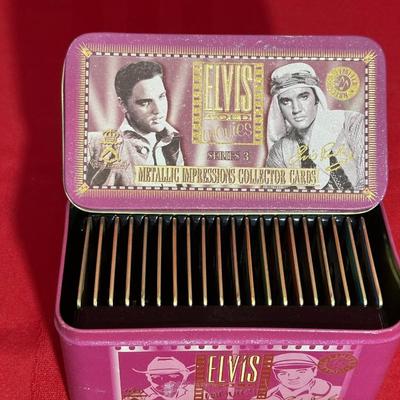 ELVIS METALLIC COLLECTORS CARDS, ELVIS THE CARDS OF HIS LIFE AND STICKERS