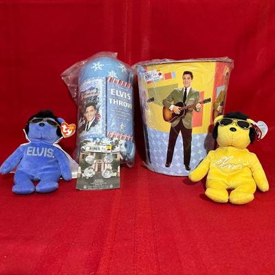 ELVIS TY BEANIE BABIES AND THROW BLANKETS