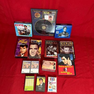 ELVIS PRESLEY MUSIC ON CASSETTES, CD AND 45 RECORD