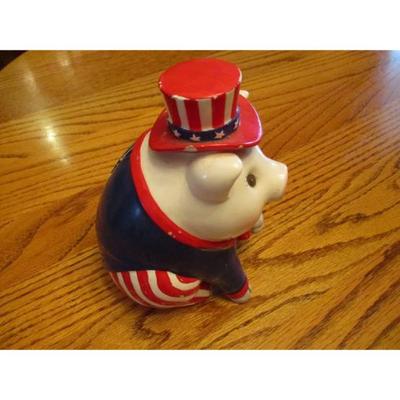 Mudpie Patriotic coin piggy bank