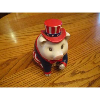 Mudpie Patriotic coin piggy bank