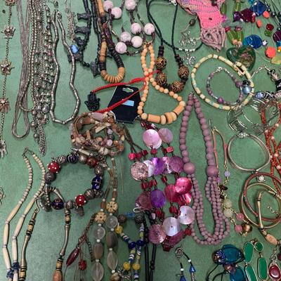 Large Collection of Beaded Necklaces plus Cuff Bracelets & More (ST-HS)