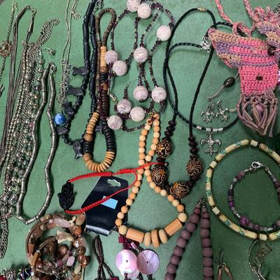 Large Collection of Beaded Necklaces plus Cuff Bracelets & More (ST-HS)