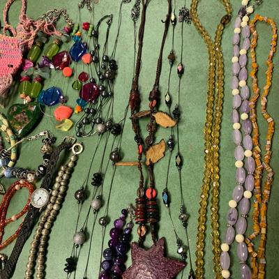 Large Collection of Beaded Necklaces plus Cuff Bracelets & More (ST-HS)