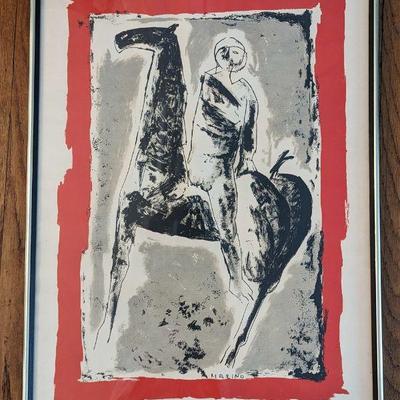 "Man on Horse" Litho on paper 26x18 Marino Marini  $400