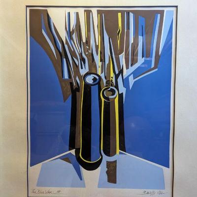 John Balossi "Blue Vase" AP Lithograph 1982 28x34  $90