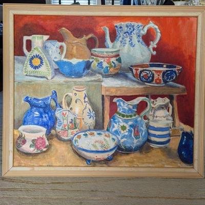 French Artist R. Moncher oil painting40x34