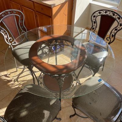 Glass Top Circular Dining Table