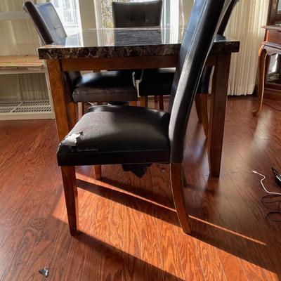 Marble Top Dinning Table & 4 Chairs