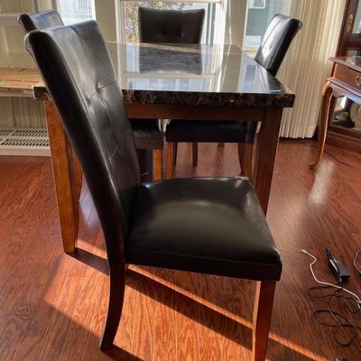 Marble Top Dinning Table & 4 Chairs