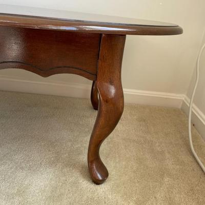 Queen Anne Style Cherry Wood Oval Coffee Table