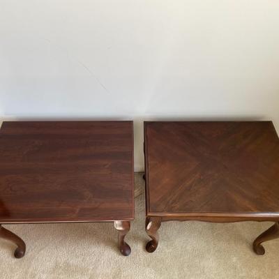 Set of Queen Anne Style Cherry Wood End Tables