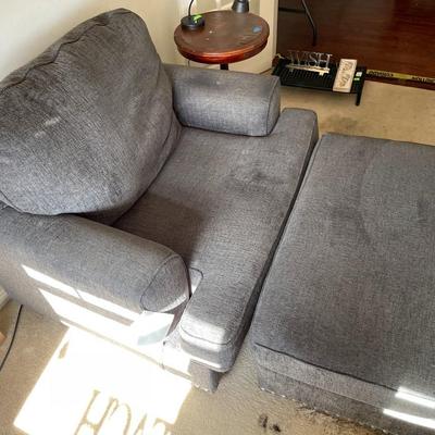 Small Gray Couch and Ottman