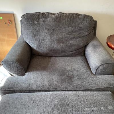 Small Gray Couch and Ottman