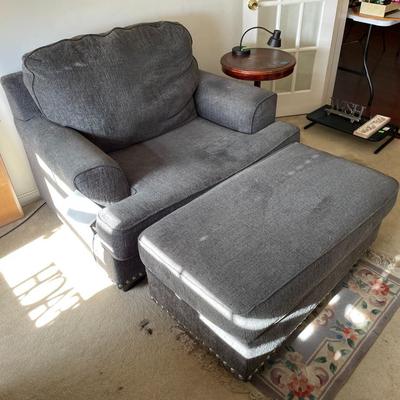 Small Gray Couch and Ottman