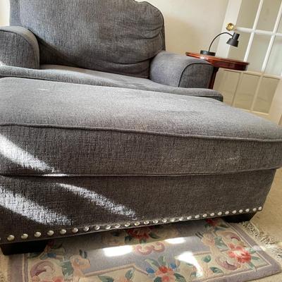Small Gray Couch and Ottman