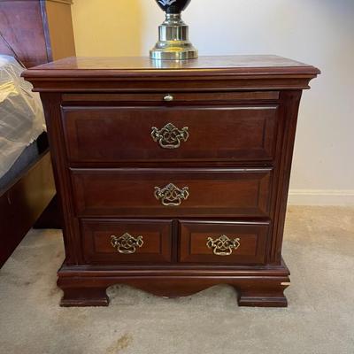 Nightstand with 3 Storage Drawers and Pull out Tray