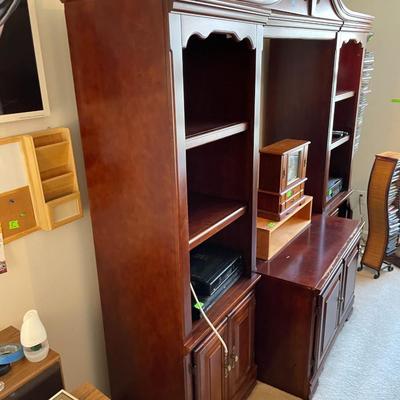 Traditional Victorian Style Cherry Wood Entertainment Center