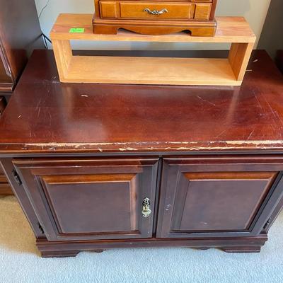 Traditional Victorian Style Cherry Wood Entertainment Center