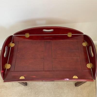Vintage English Butler Drop Leaf Tray Table