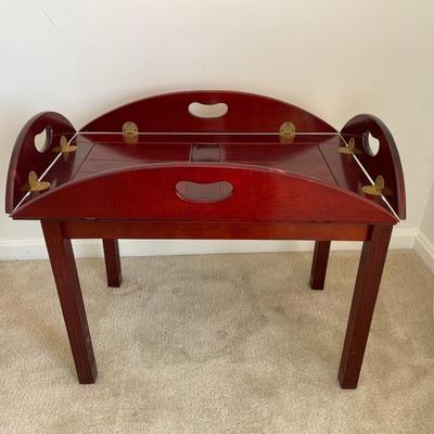 Vintage English Butler Drop Leaf Tray Table