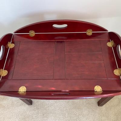 Vintage English Butler Drop Leaf Tray Table