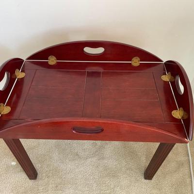 Vintage English Butler Drop Leaf Tray Table