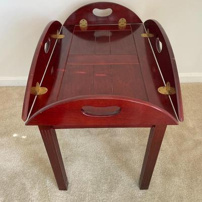 Vintage English Butler Drop Leaf Tray Table