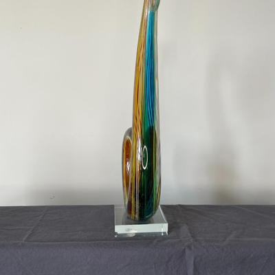 Hand Blown Murano Glassware Art Glass Sculpture Music Treble Clef Note (1 of 2)