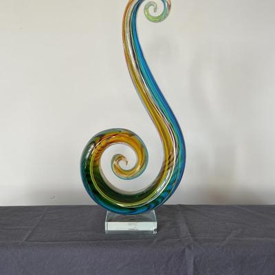 Hand Blown Murano Glassware Art Glass Sculpture Music Treble Clef Note (1 of 2)