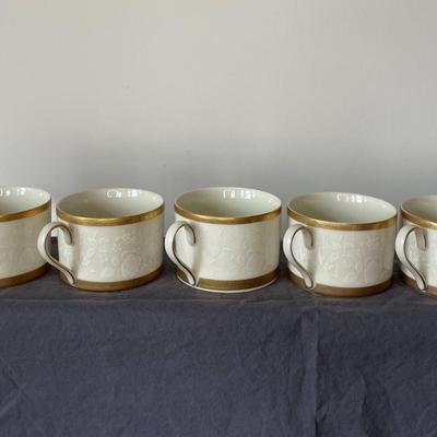 Mikasa Lace Print with Gold Trim Fine China Set of 5