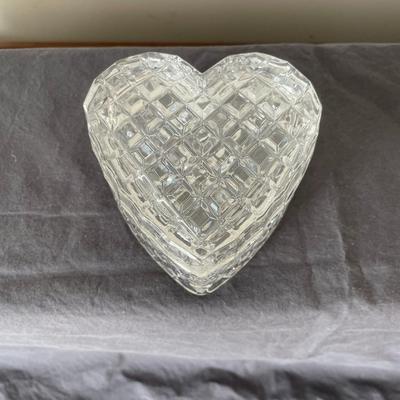 Lot of Heart Shaped Glass Decorative Trinket Dishes